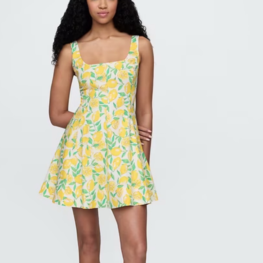GAP Yellow Lemon Pattern mini Dress NWT size large